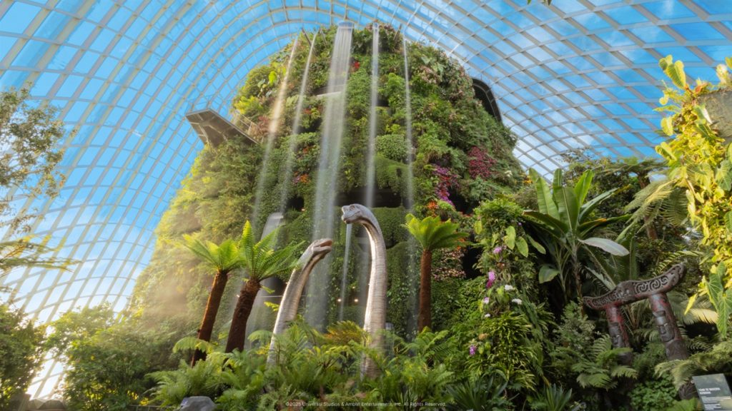 waterfalls at Gardens by the Bay